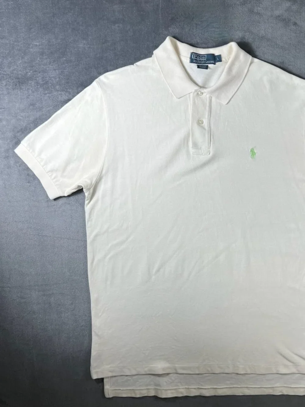 Polo Ralph Lauren Classic Fit Mesh Polo Mens L Clear Beige Short Sleeve